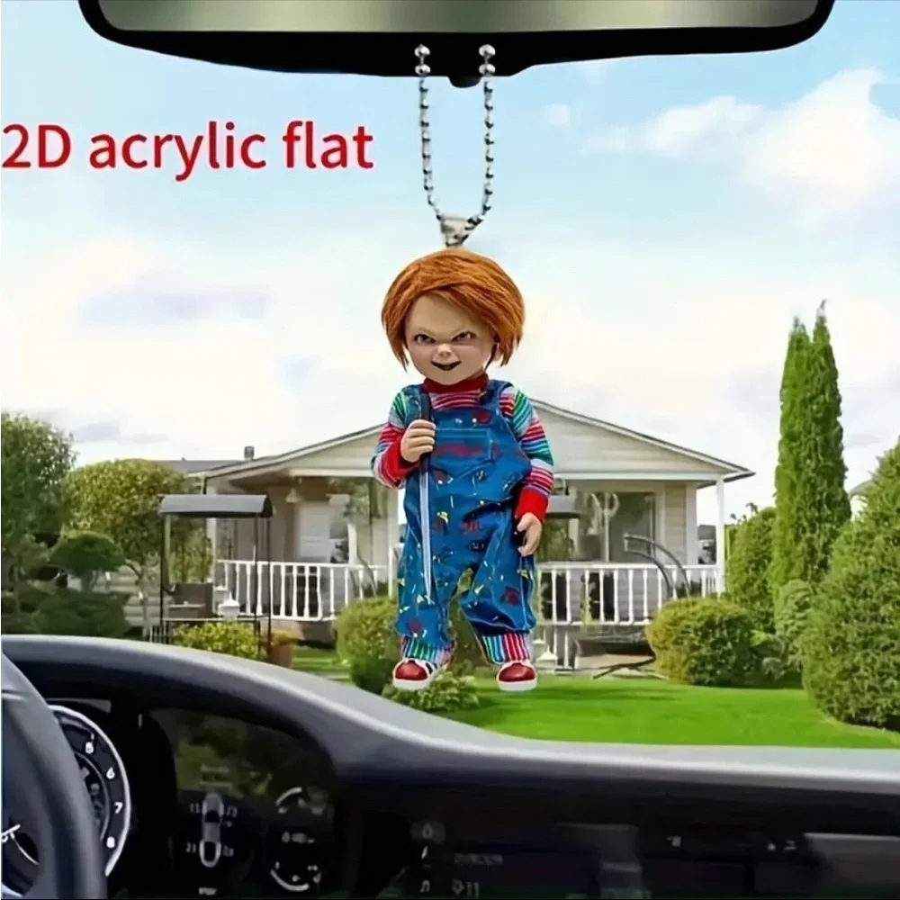 ❤️ Chucky Childs Play Acrylic Pendant - Stylish Car Charm & Festive Ornament